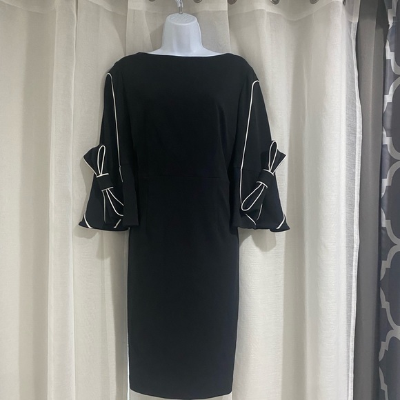 Preston & York Black long sleeve Bow Dress Size 6 - Picture 1 of 9